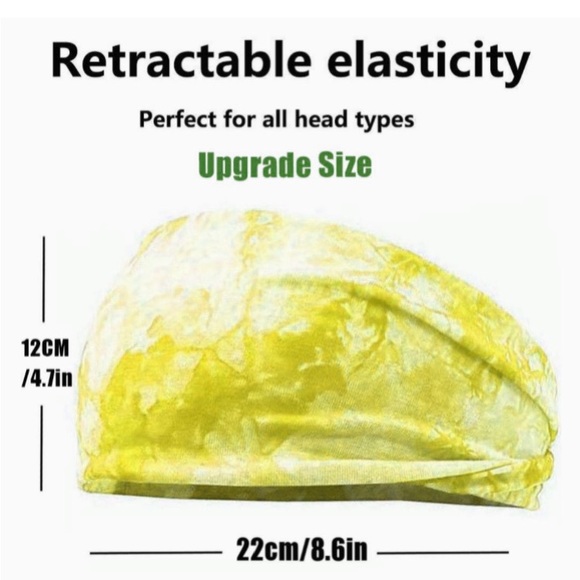 Yellow And White Tie Dye Headband - Picture 2 of 5